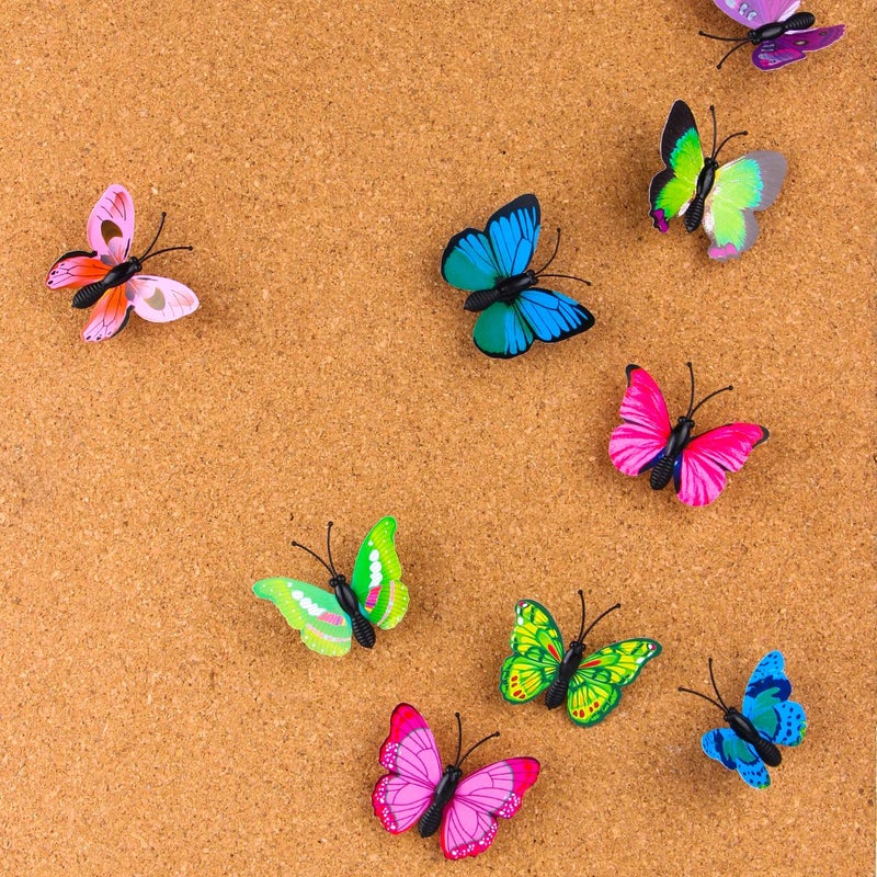 Yalis Decorative Thumb Tacks 12 Pcs Colorful Cute Pushpins for Feature Wall, Whiteboard, Corkboard, Photo Wall (Butterfly) - Image 4